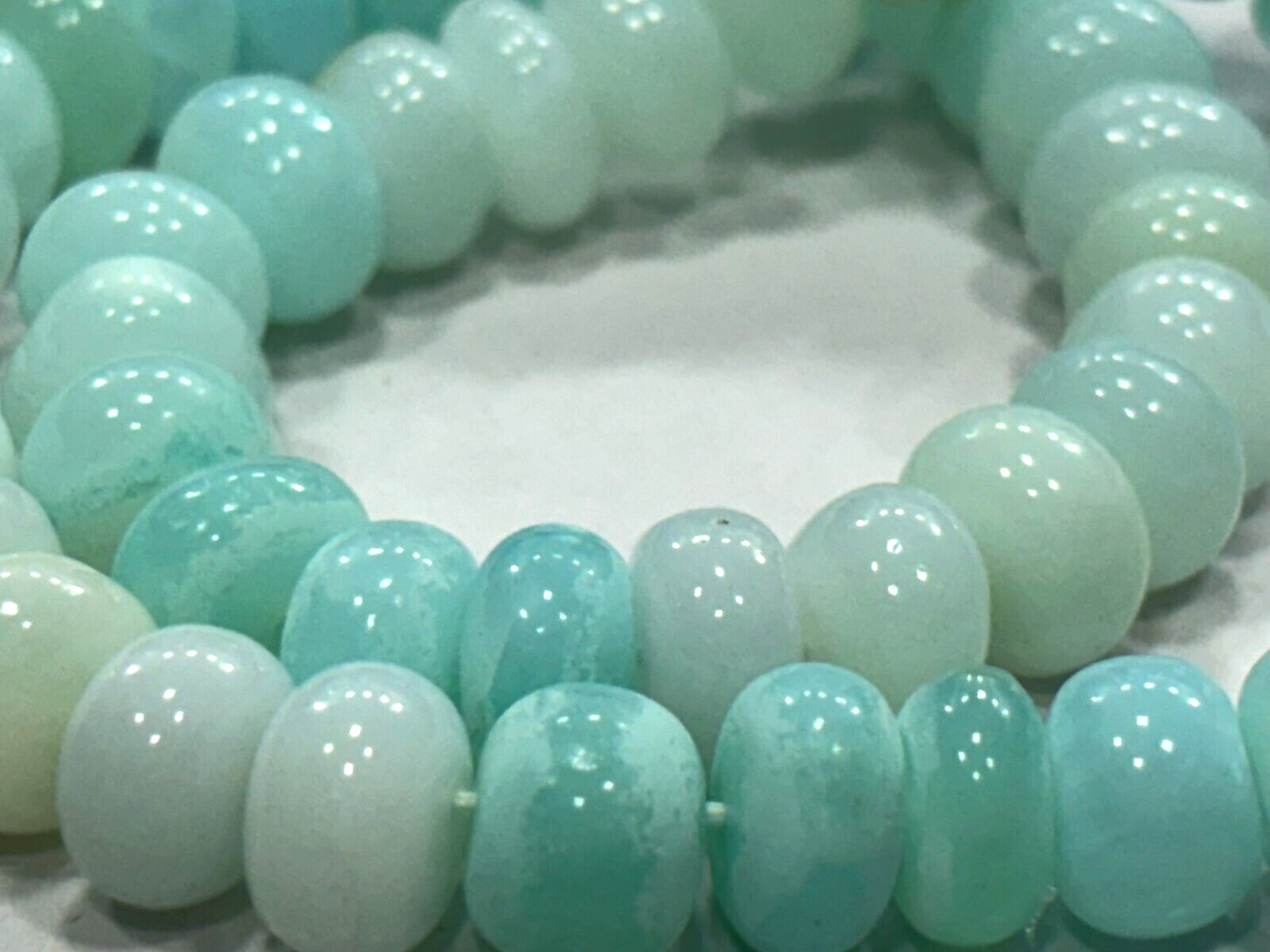 Peruvian Opal Roundelle Smooth 8.5-9 mm Gemstone Beads 16 Inch 1 Strands