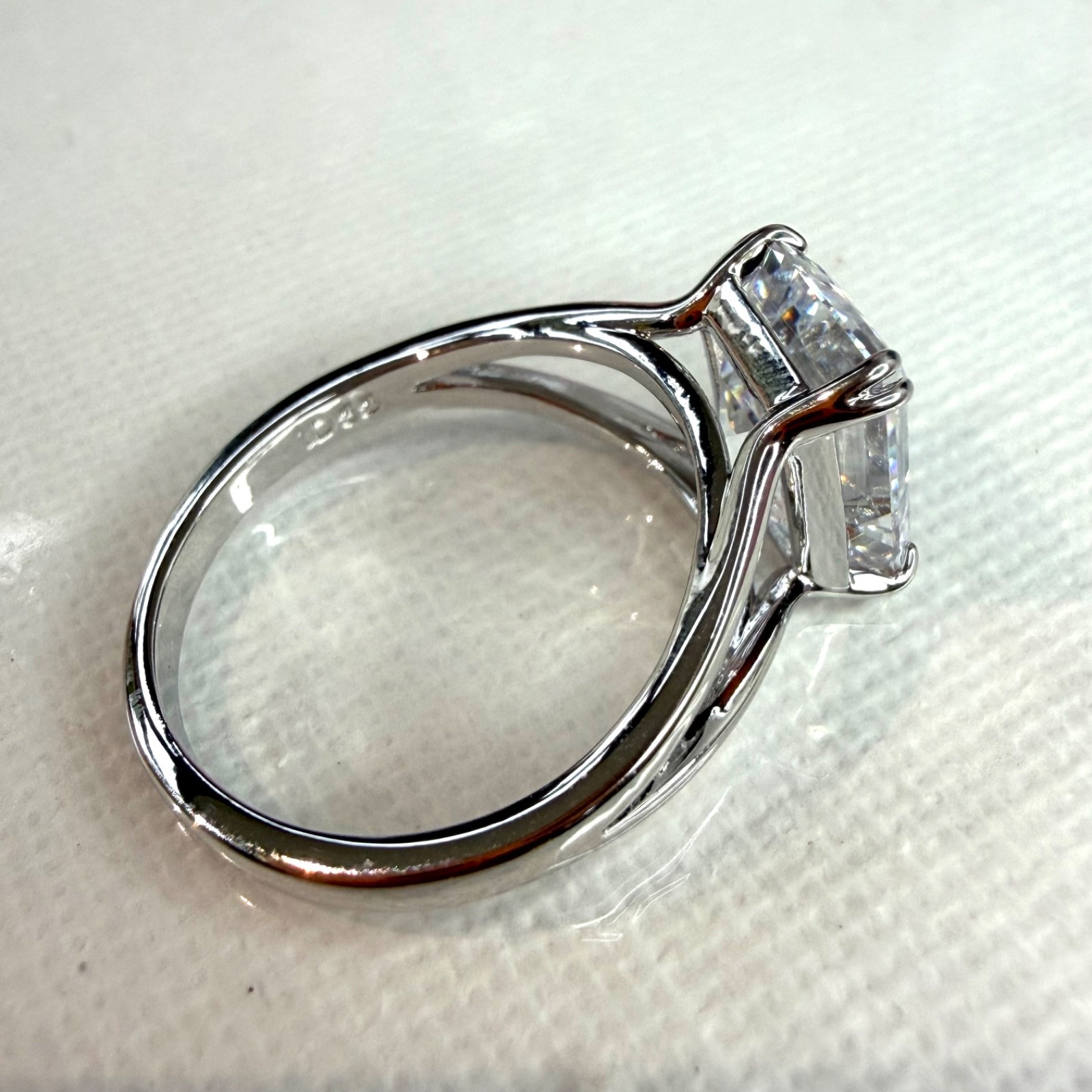 SWAROVSKI Stilla Ring Octagon Cut White Crystal Size 52 UK L Rhodium Plated NEW