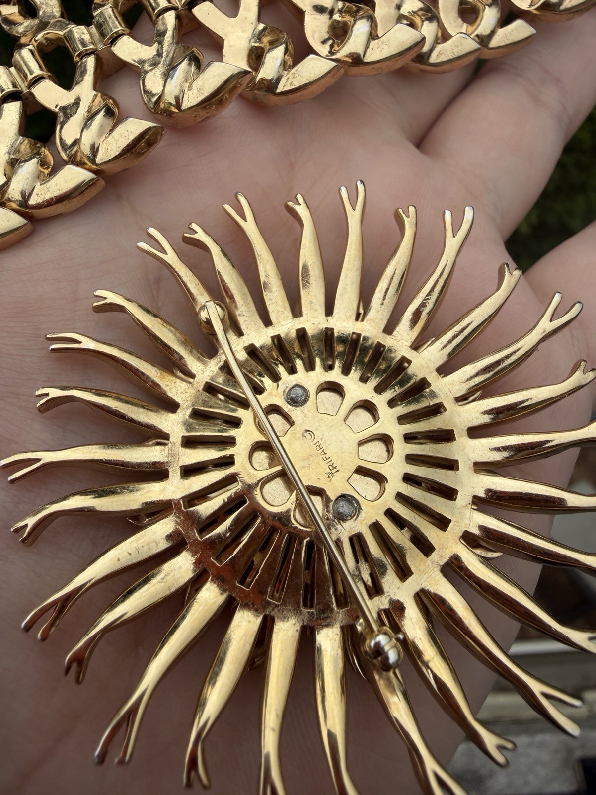 Trifari Married Set Brooch And Bracelet By Alfred Phillipe