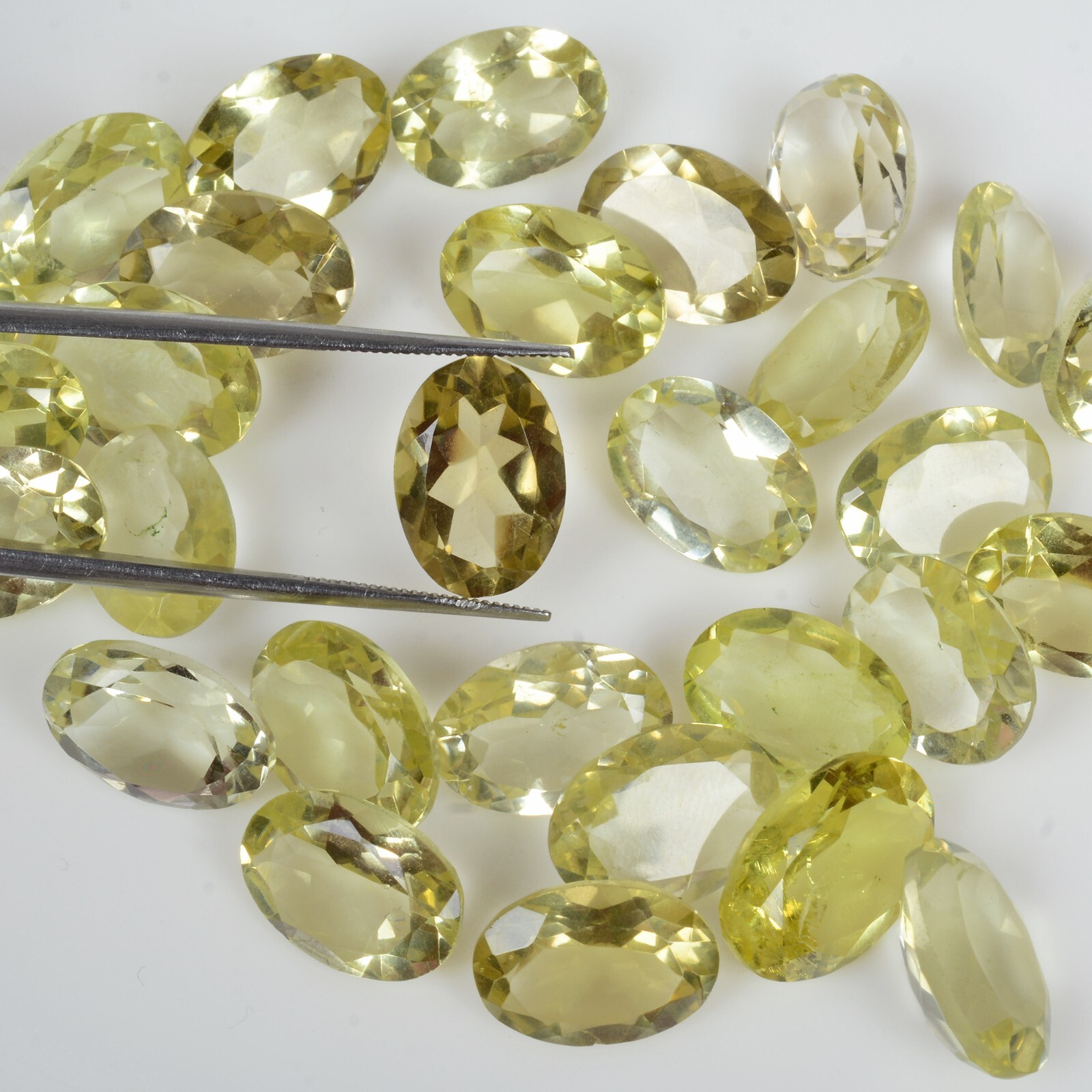Certified 157 Ct Natural Untreated Lemon Citrine Quartz Oval Cut Gems Lot 13-15m
