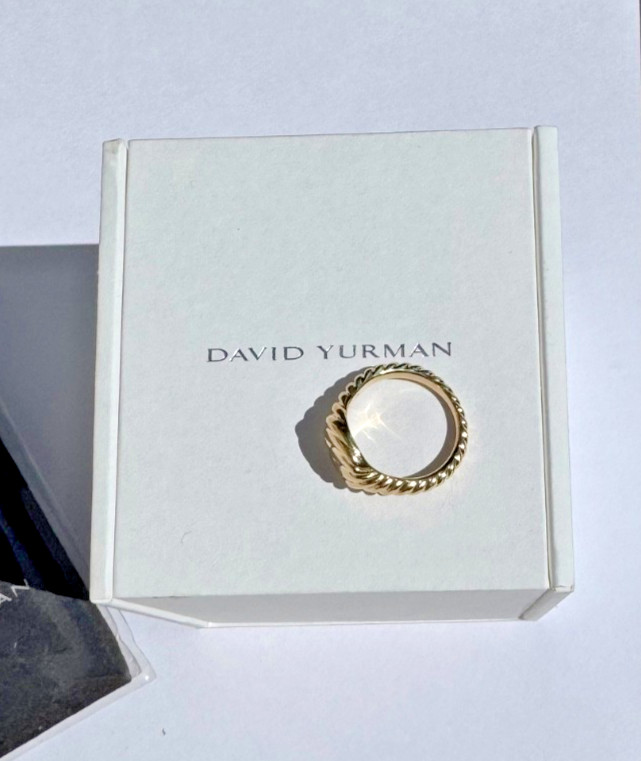 DAVID YURMAN Sculpted Cable Pinky Ring 9.7mm 18k Yellow Gold Sz 4.5 for Women