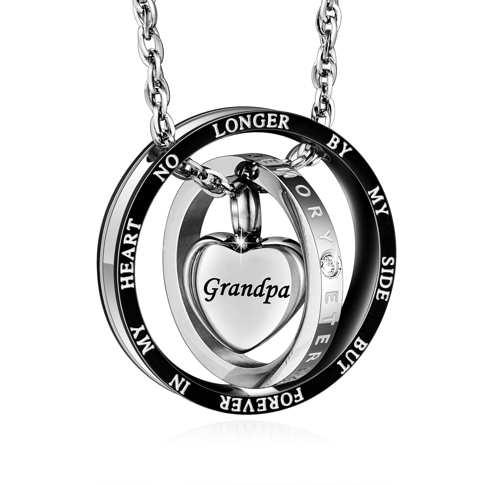 Cremation Urn Necklace for Ashes Eternal Memory Carved Keepsake Stainless Ste…