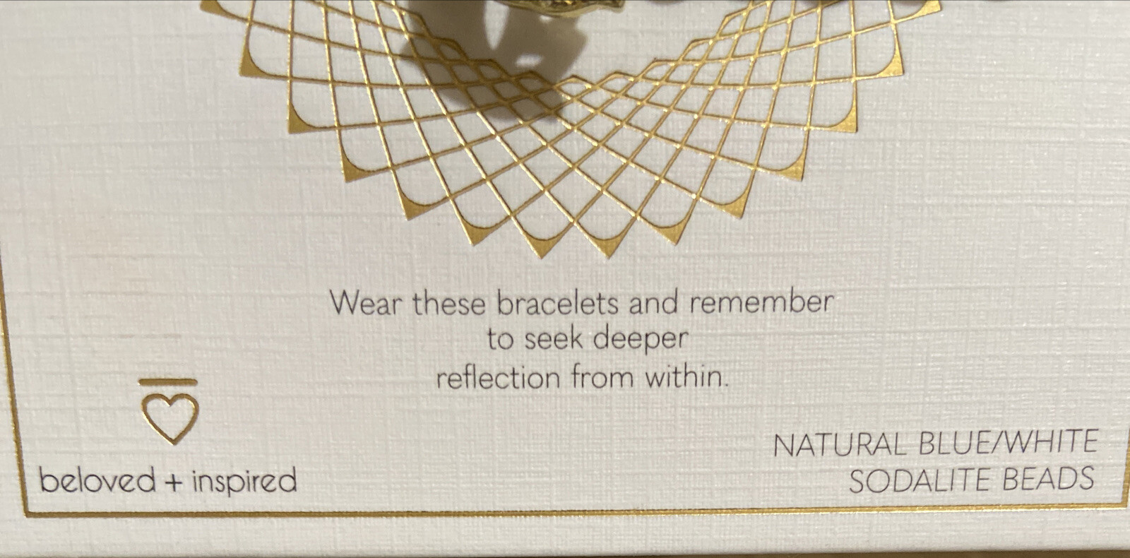 Bracelet Trio Set Beloved Inspired Breathe Blue Gold Sodalite Beads Charm New B