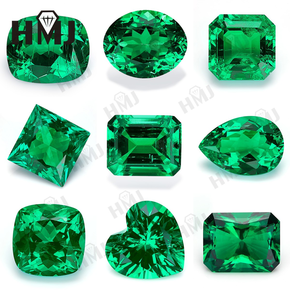 Certified Lab-Grown Colombian Green Emerald Radiant Cut Loose Gemstone Gems AGL