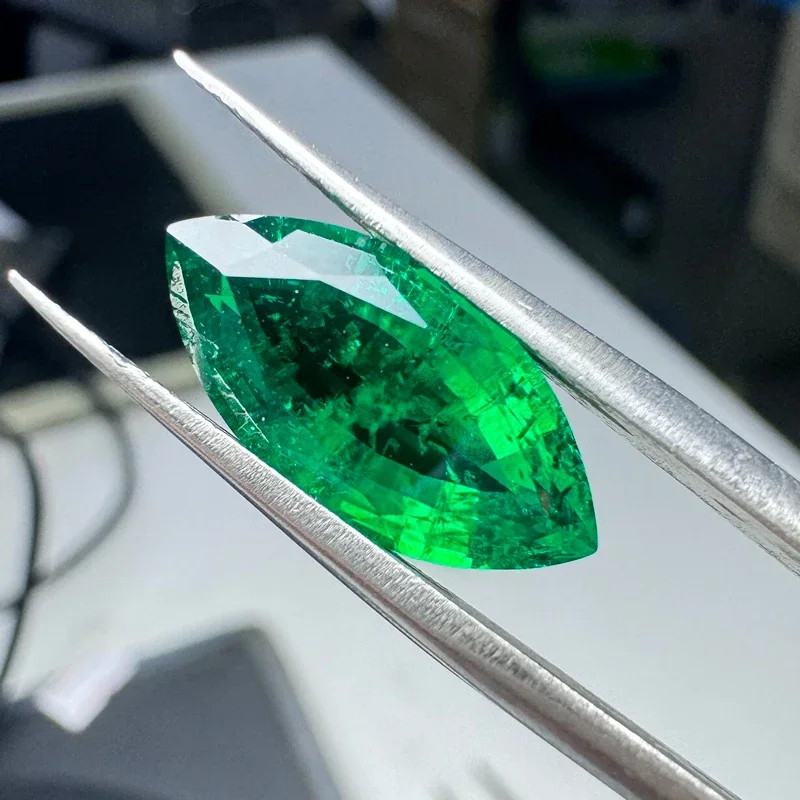 AGL Marquise Cut Lab Grown Colombia Emerald 0.42-4.2CT Gemstones for DIY Jewelry
