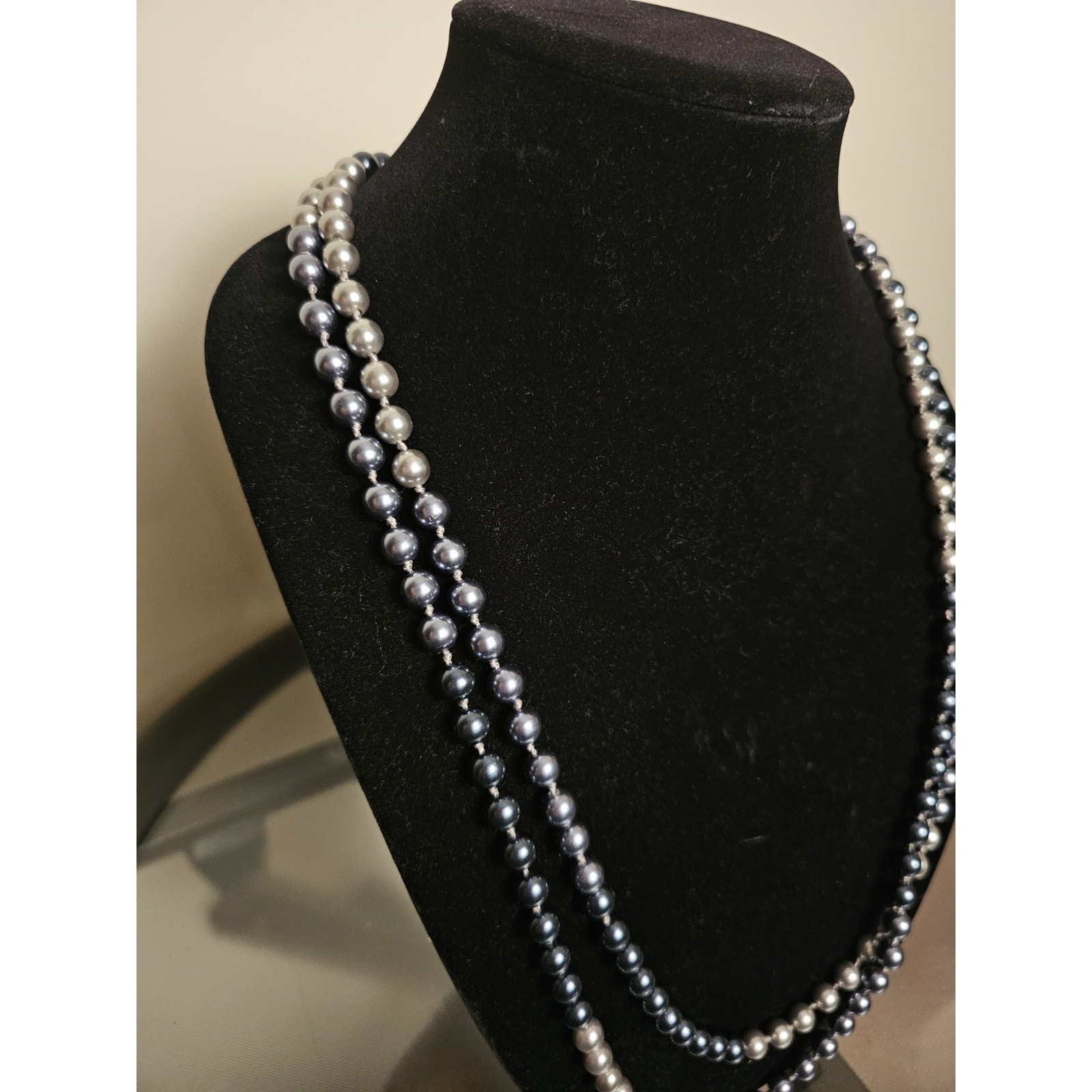 Loft Double Strand of Blue Pearl Beads