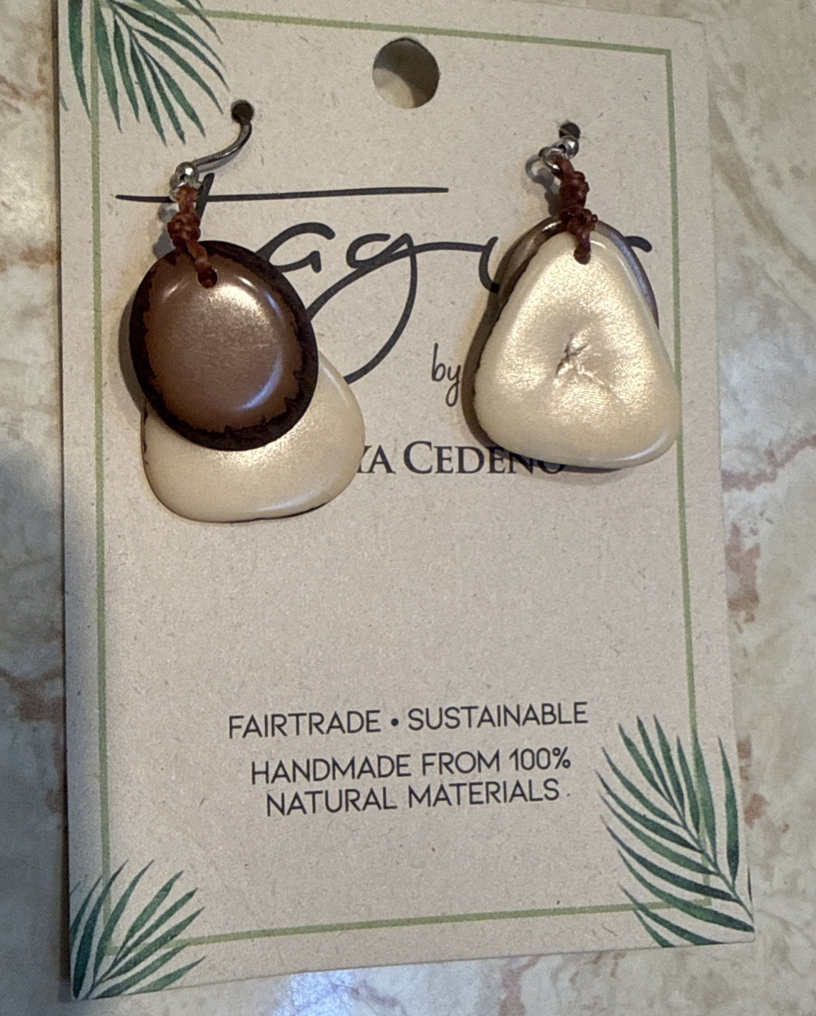 Tagua By Soraya Cedeno Sustainable Brown Earrings Handcrafted From Ecuadorian Ra