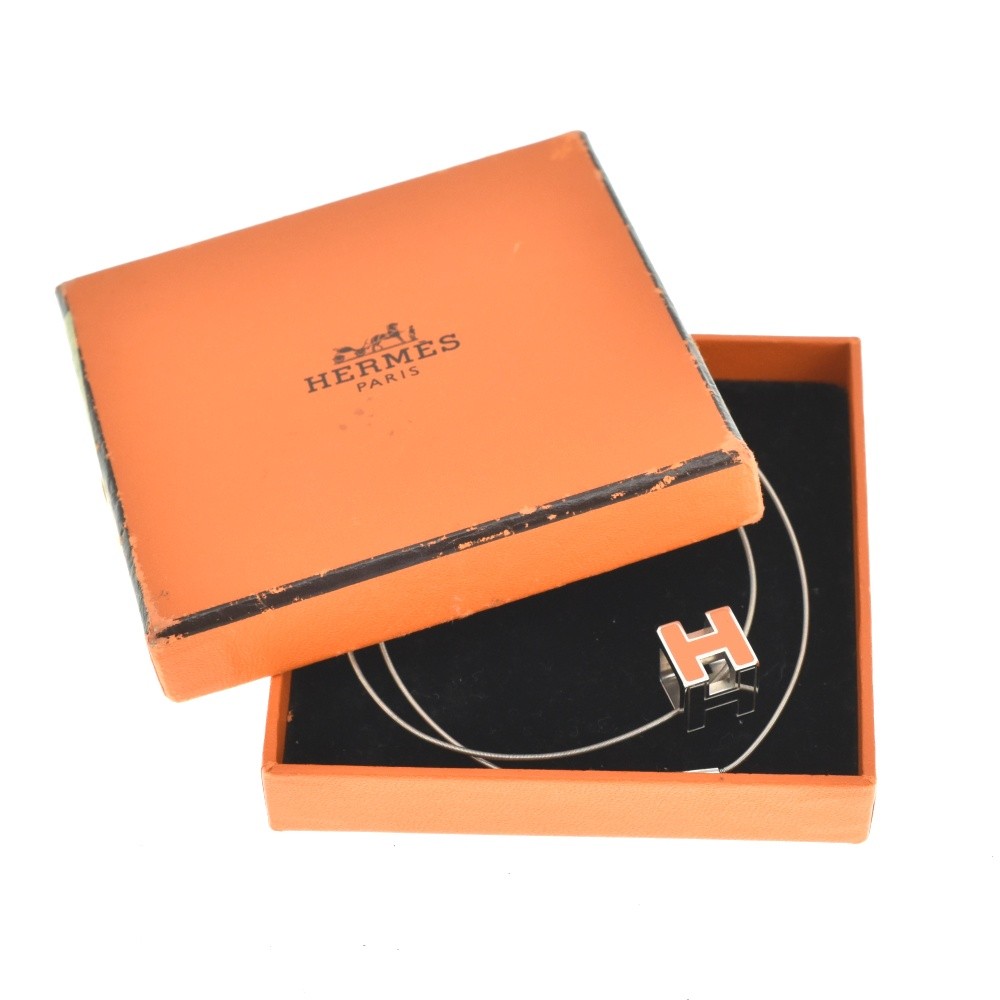 HERMES H cube Necklace Old type Ladies jewelry S#140396