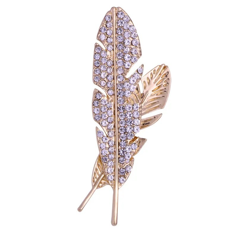 Hollow Feather Brooches for Men Classic Brooch Suit Lapel Pin Jewelry