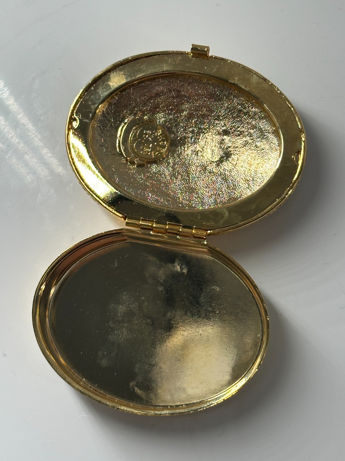 Vintage Bob Mackie Gold-tone Enamel Beetle Pill Box