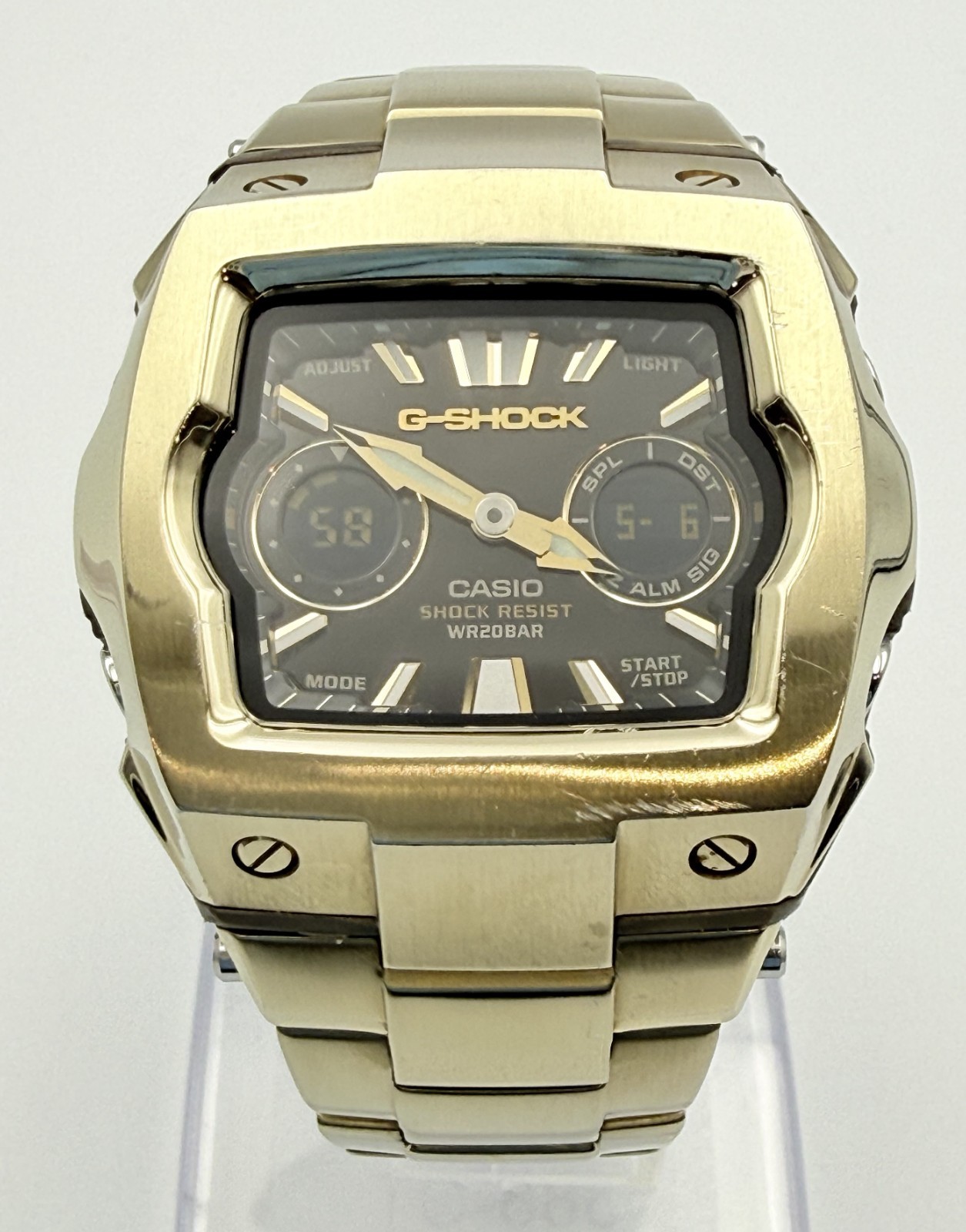Casio G-Shock G-011 G-011D Cube Gold Ana-Digi Watch Wrist 16cm (6.3 in) -Rank B+