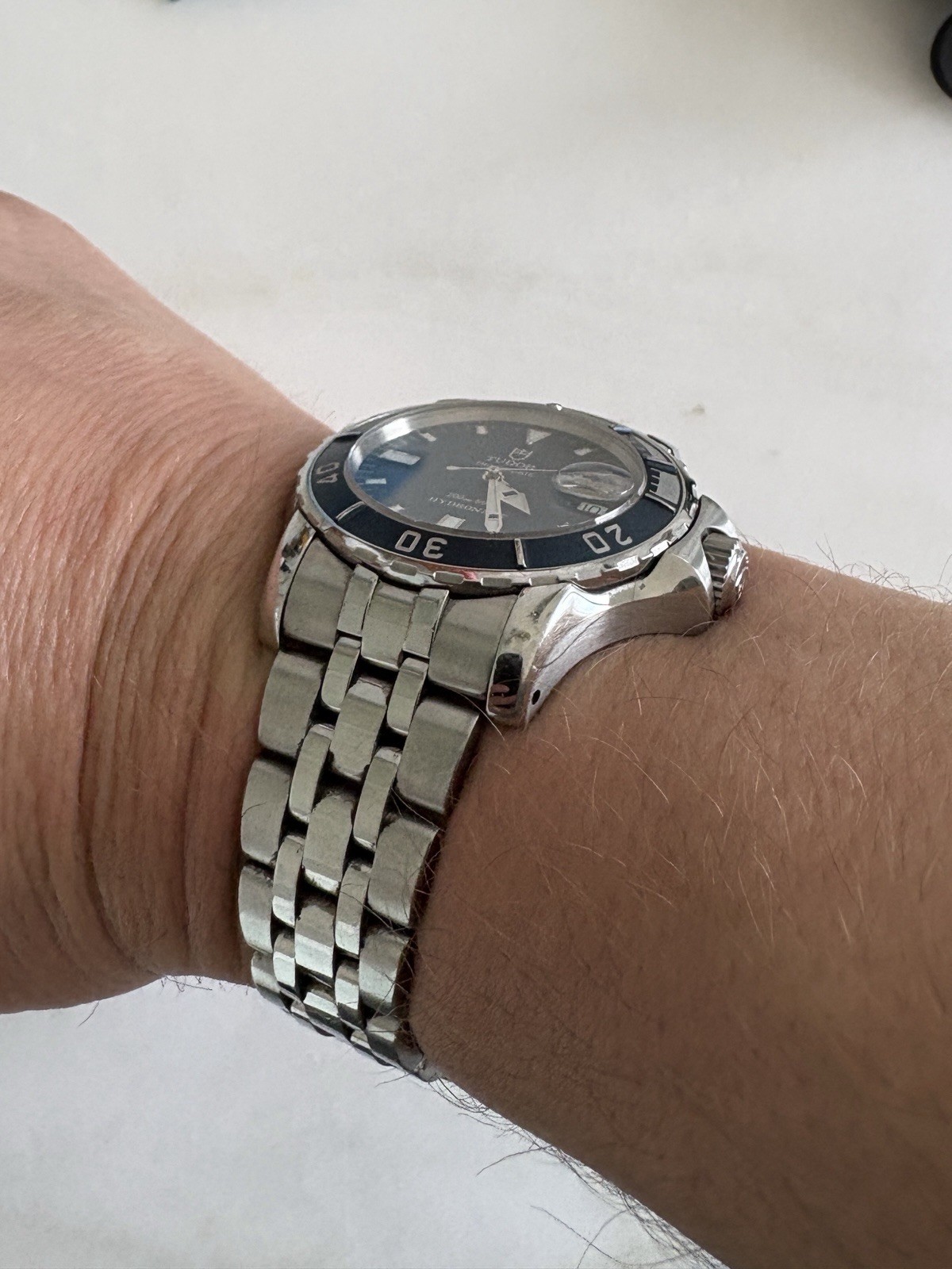 Tudor Hydronaut 85190P 37mm SS Blue Dial Automatic Date Watch