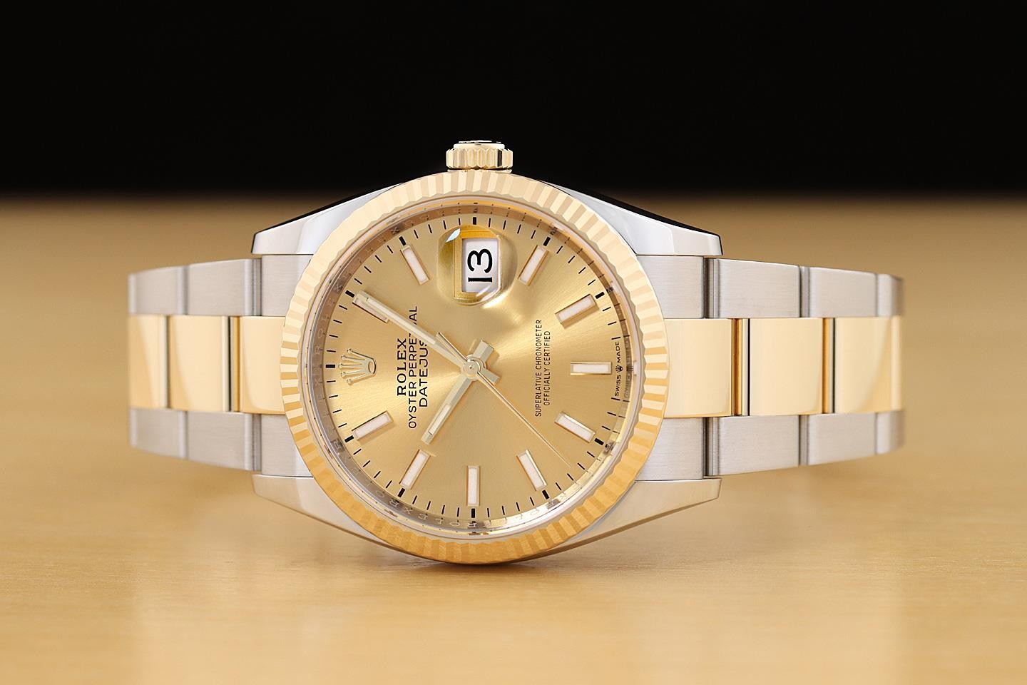 2019 CARD ROLEX DATEJUST 126233 18K YELLOW GOLD STEEL 36MM 2TONE CHAMPAGNE WATCH