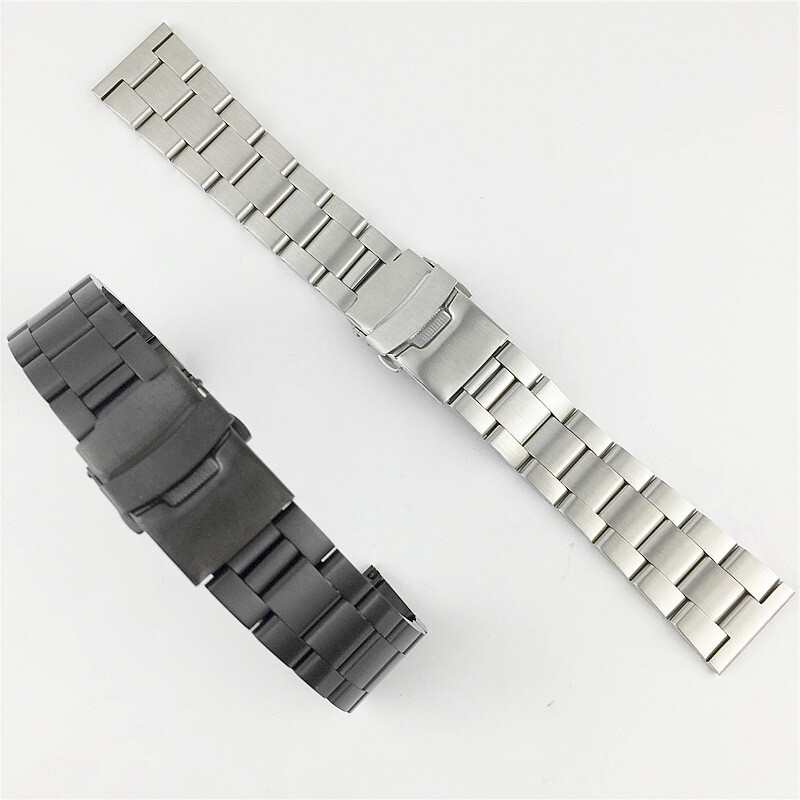 Solid Brushed Stainless Steel Watch Band Straps Mens Wristbands 18 20 22 24 26mm