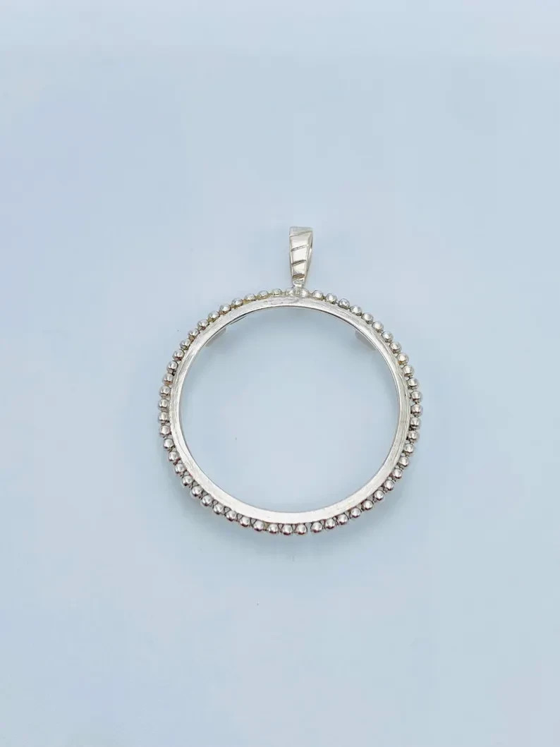 Coin Bezel One Ounce Silver Panda 40mm Sterling Silver Soldered Bail pendant