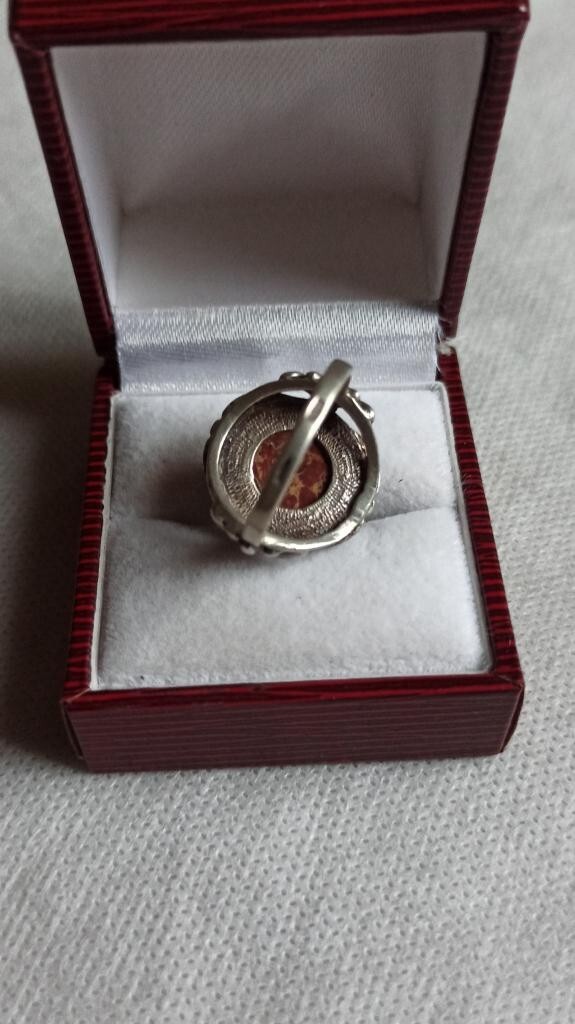 Vintage 925 Sterling Silver Ring | Jasper Gemstone | 7.83g Elegant Design