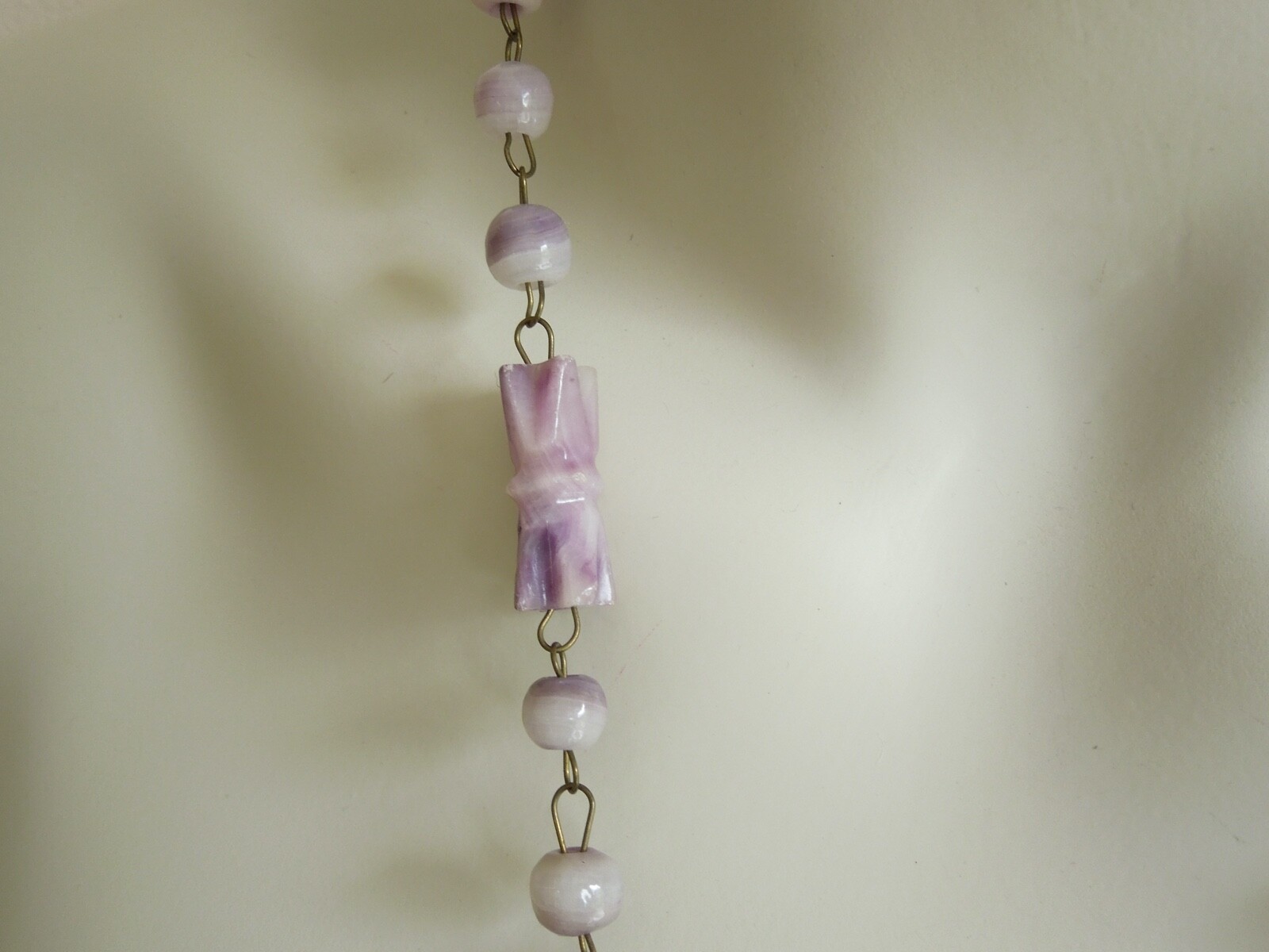 Vintage Necklace With Amethyst And Carved Pendant (Face) 67.1 G/65.5 CM