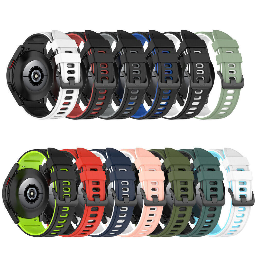 For Samsung Galaxy Watch 4/5/6 40 44 Classic 42 46 47 Silicone Sport Band Strap