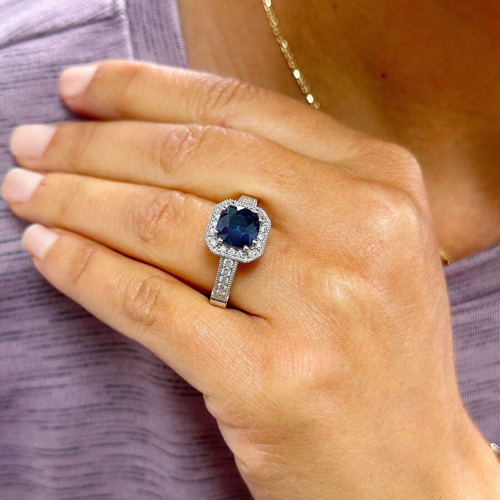 14k White Gold Plated In 2Ct Round Cut Simulated Sapphire Women’s Stunning Ring