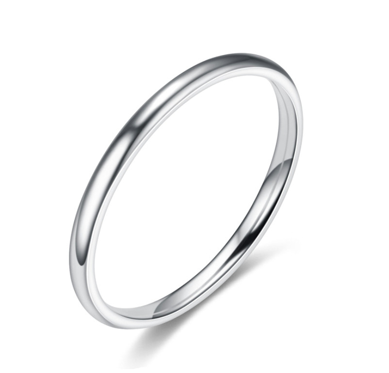 2mm Stainless Steel Silver Gold Rose Gold Black Thin High Polished Wedding Rings