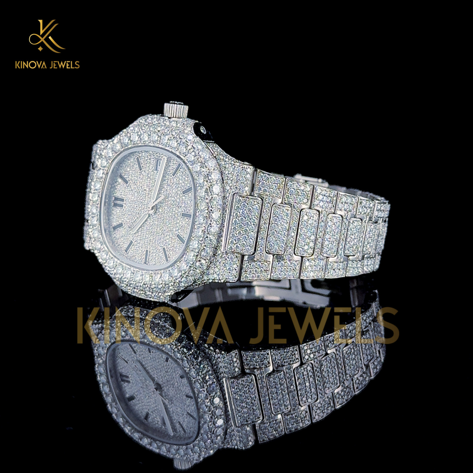 moissanite diamond watch men