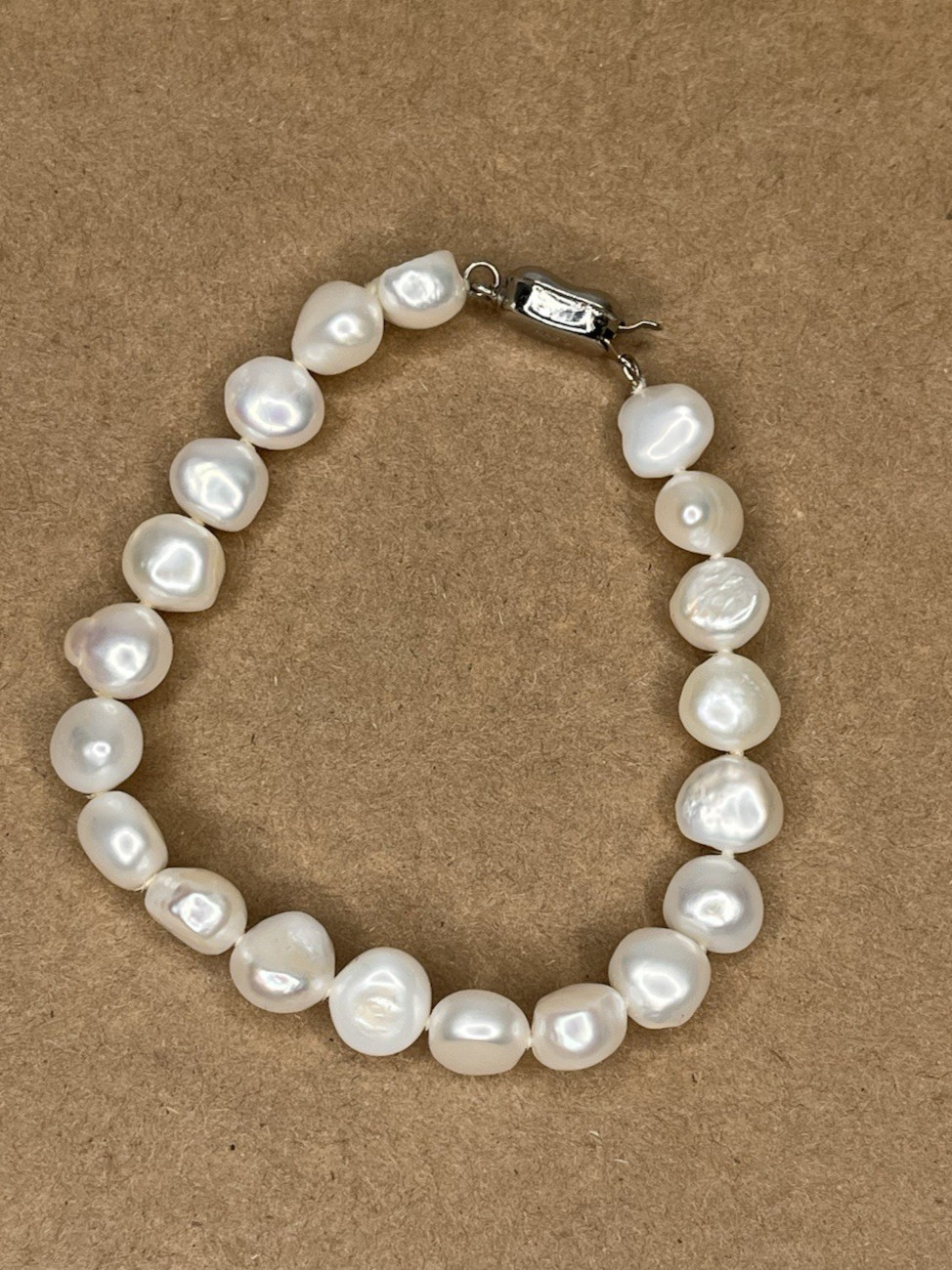 Khai Baroque Pearl Bracelet Philippines Real Fresh Water Silver Tone Clasp ~ 7″
