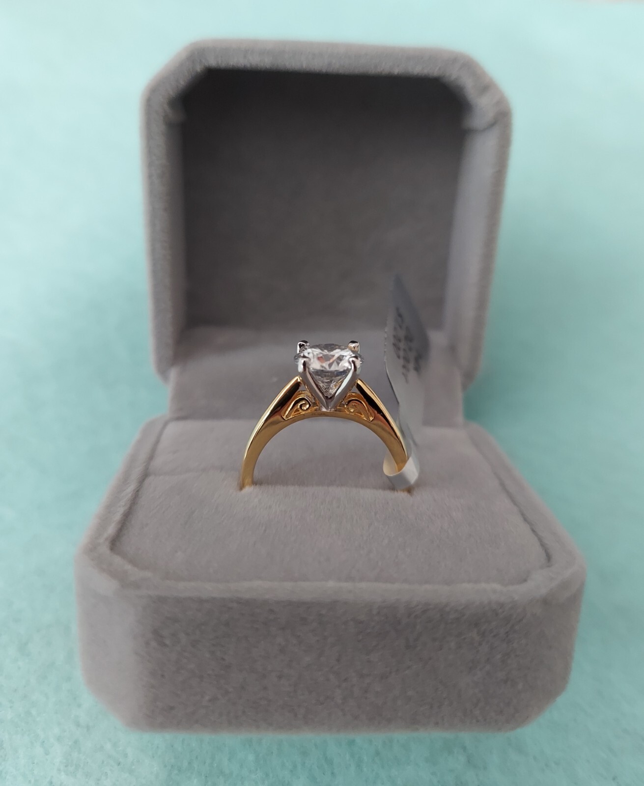 2 Carat Moissanite Ring SOLITAIRE ENGAGEMENT RING 14K Yellow GOLD Filled