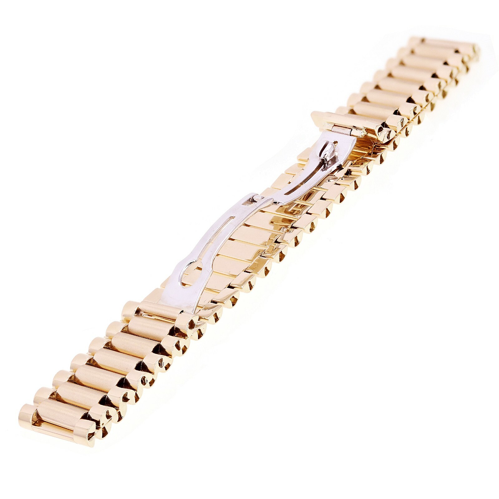 Men’s Italian 14k Yellow Gold Watch Link Bracelet 8″ 15.2mm 37 grams