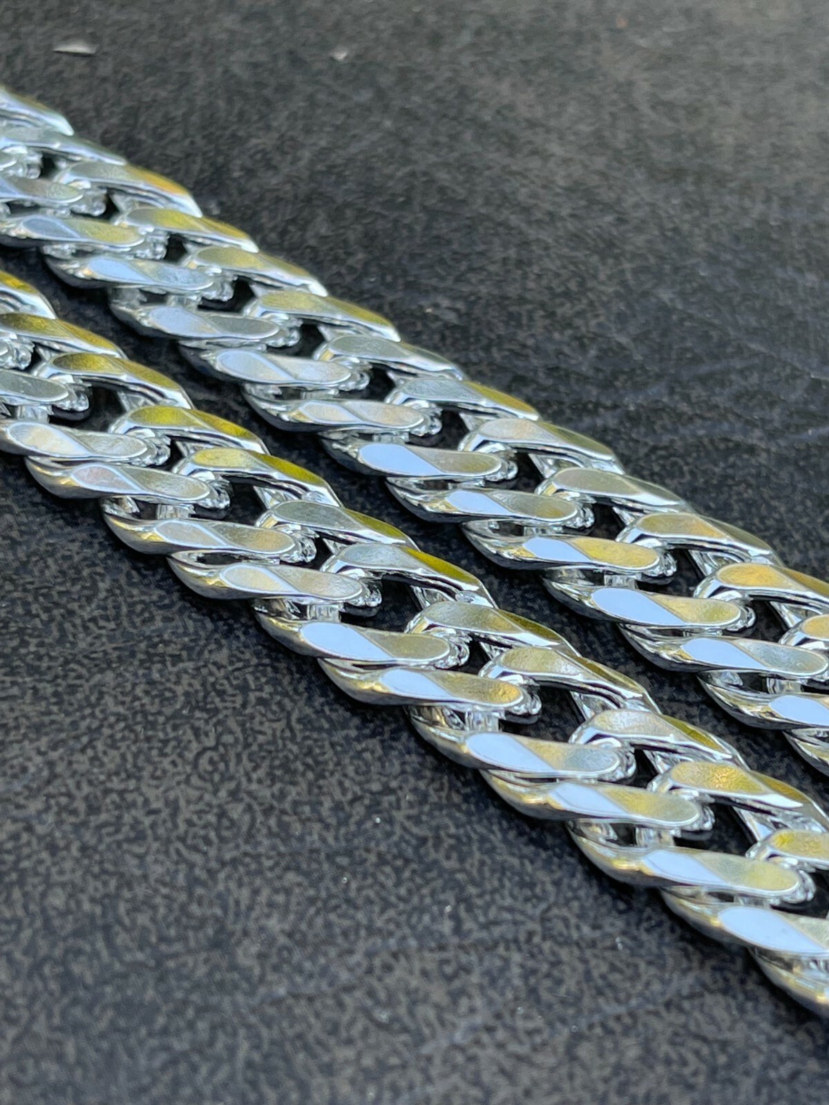Solid 925 Sterling Silver Double Curb Cuban Chain Necklace / Bracelet TIGHT LINK