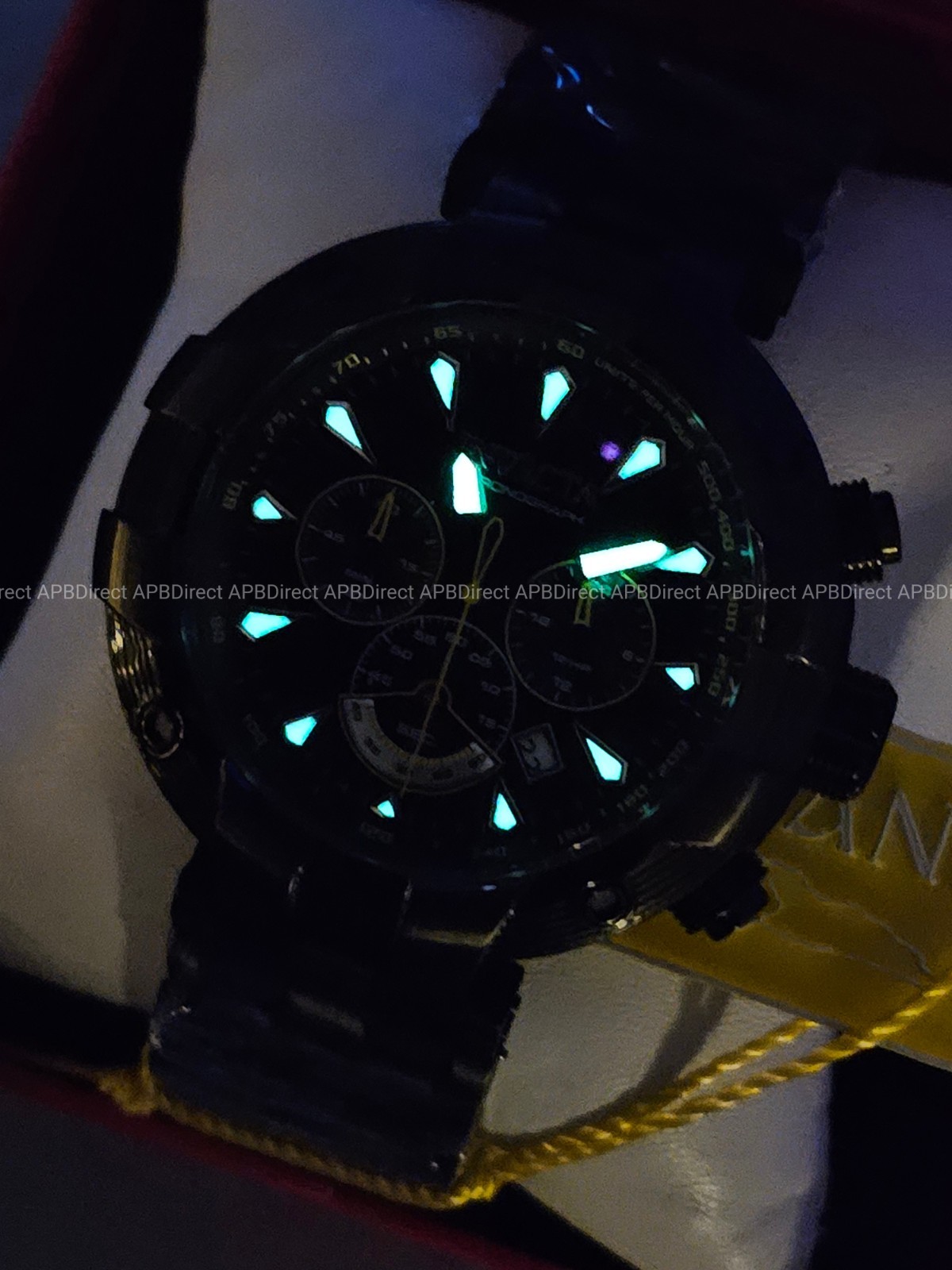 Invicta – SUBAQUA – Chronograph Black Yellow LUME Flame-Fusion Mens watch