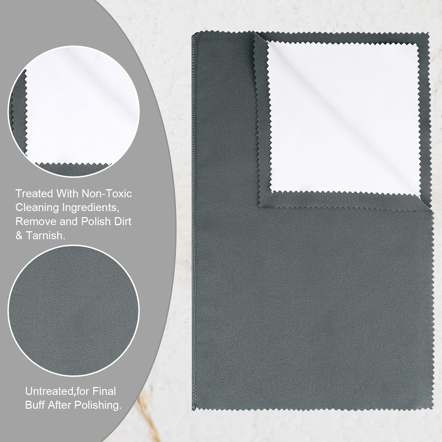 New 2 Pack XL 14×11″ Silver Polishing Cloths Clean 925 Silver Gold Jewelry
