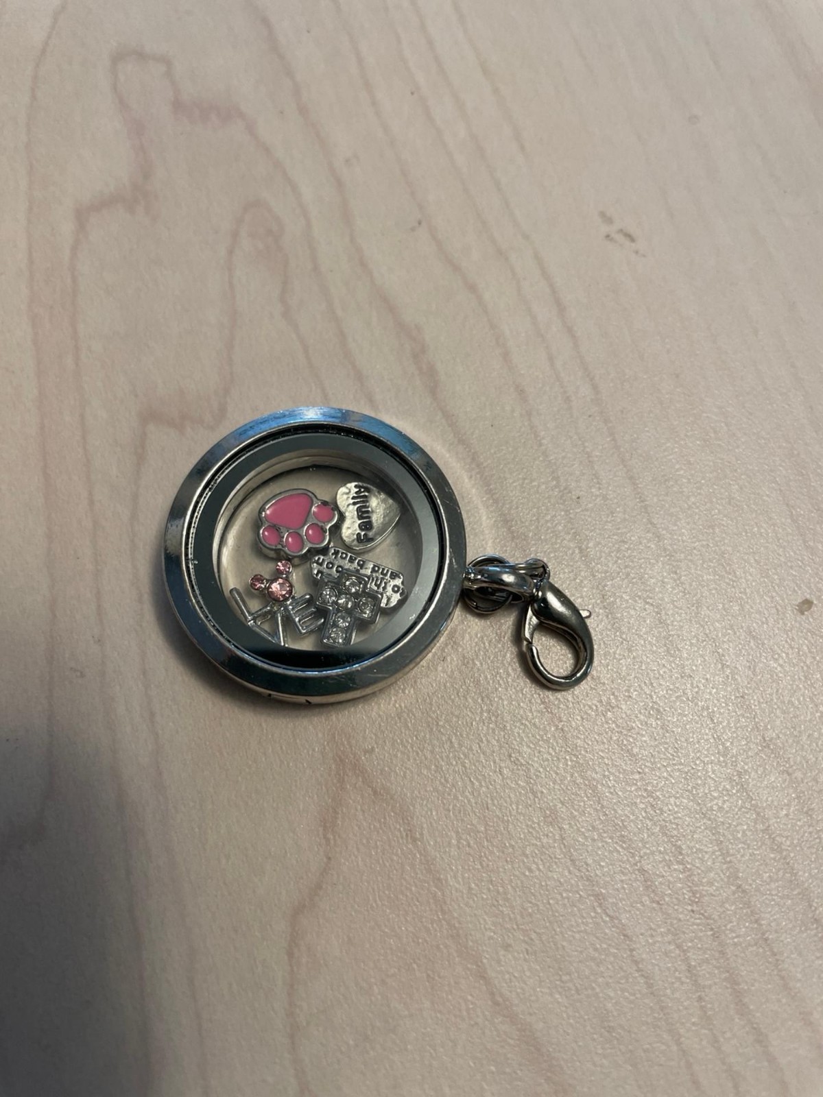 Charm holder Pendant. & 5 charms
