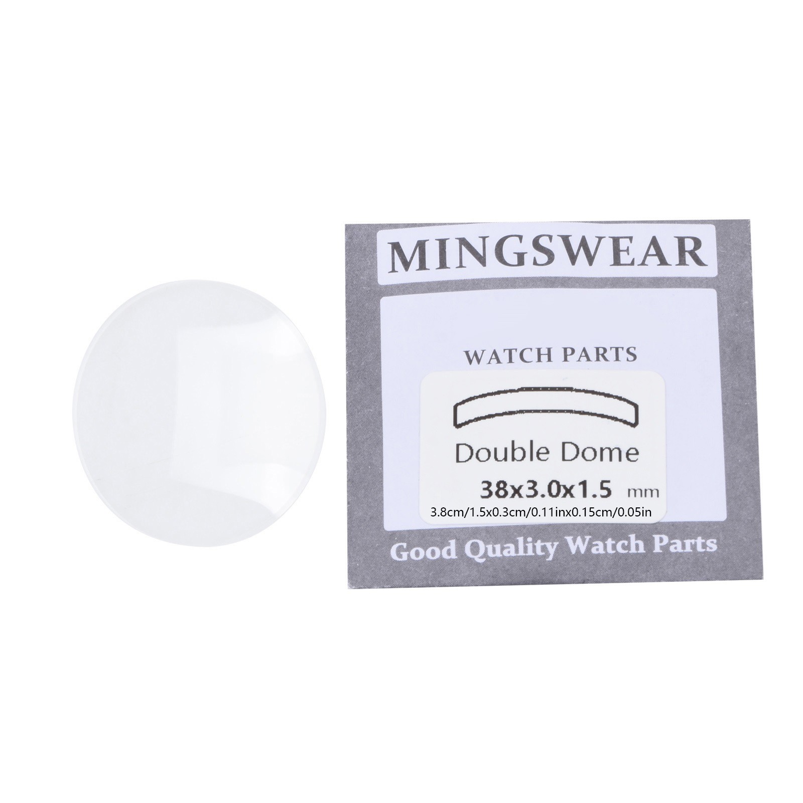 1.5mm Thick Double Domed Mineral Watch Crystal 30mm-38mm Diameter Concave Glass