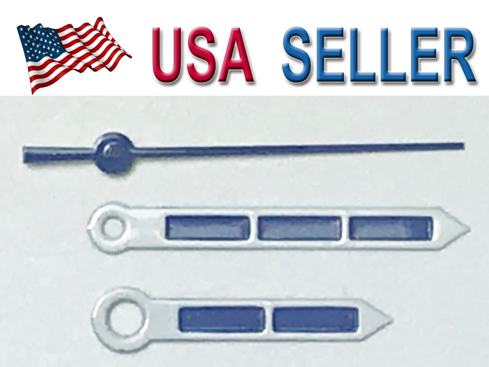 New Hour Minute second White / Blue watch hands needles parts repair 120/70/20
