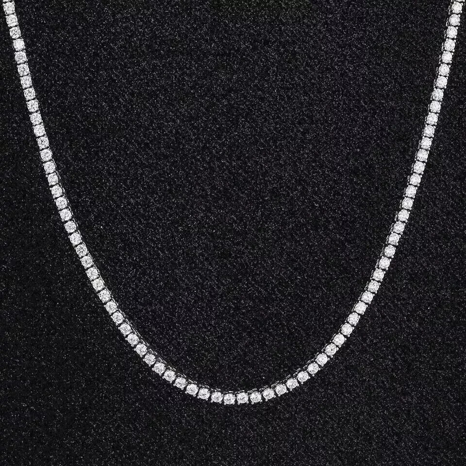 10Ct Round Cut Lab Created Diamond Women’s Tennis Necklace 14k White Gold Finish