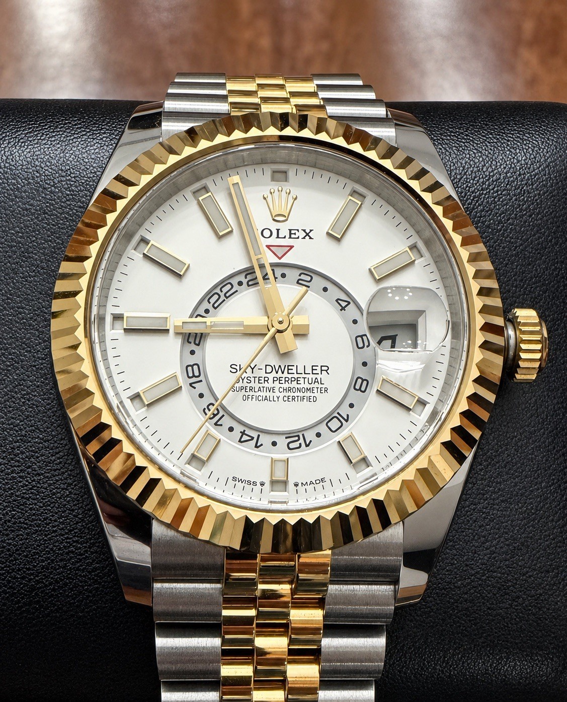 NEW Rolex Sky-Dweller 42mm 336933 18K Gold Steel White Dial Jubilee B&P