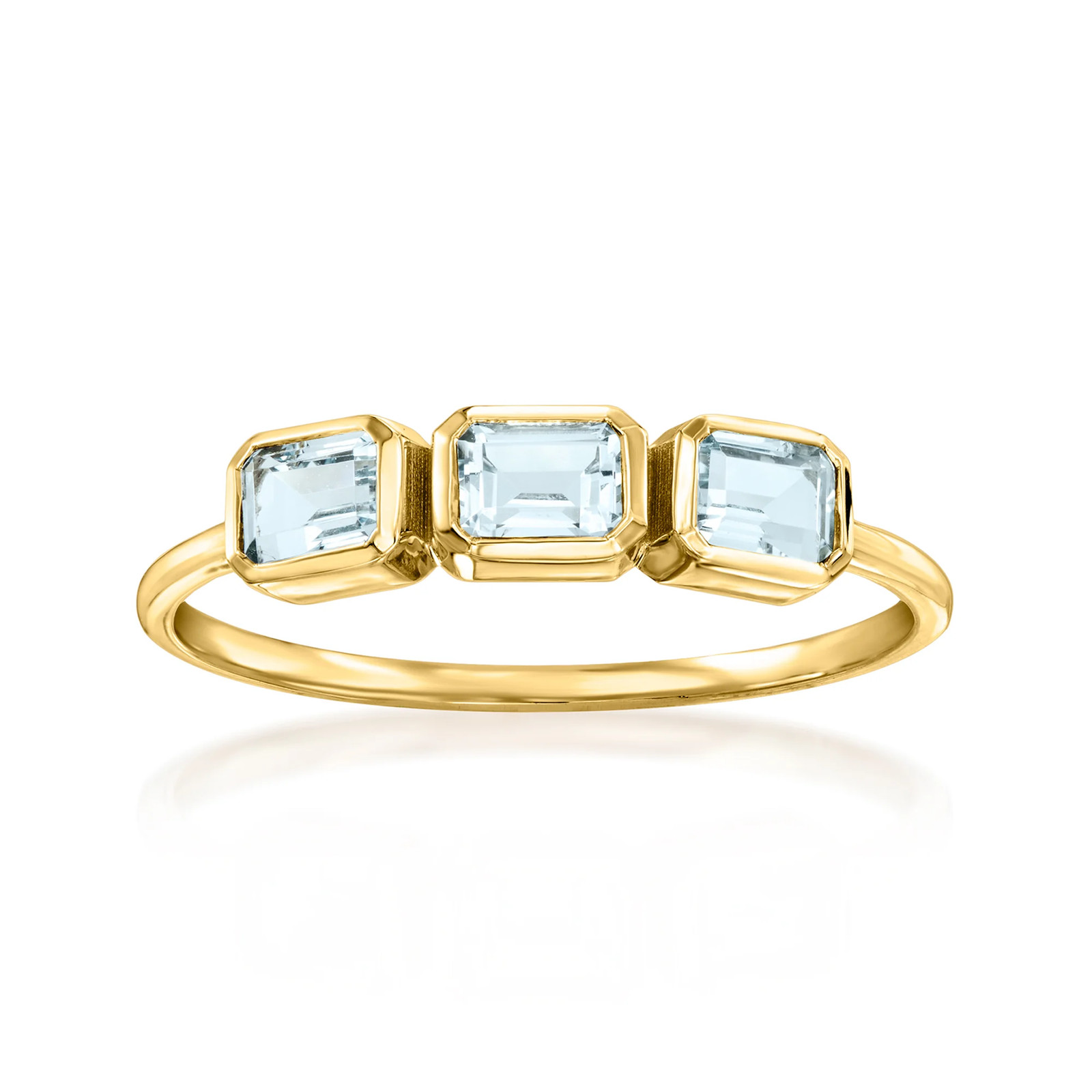Pure Collection by Ross-Simons 0.70 ct. t.w. Aquamarine 3-Stone Ring in 14kt