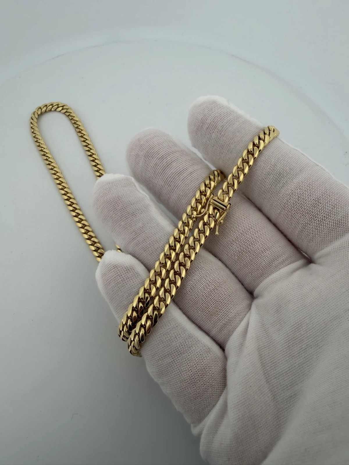 Solid 14K Yellow Gold Miami Cuban Link Chain 20” 4mm 25.14g Box Clasp
