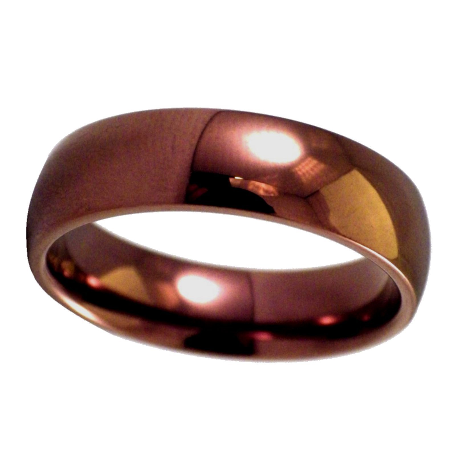 Coffee Ring Mens Womens Copper Color Stainless Steel Wedding Band Sizes 3-16 6mm