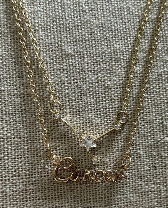 Unbranded Gold Tone Double Stranded Cancer Necklace 18 To 20 Inch Chain