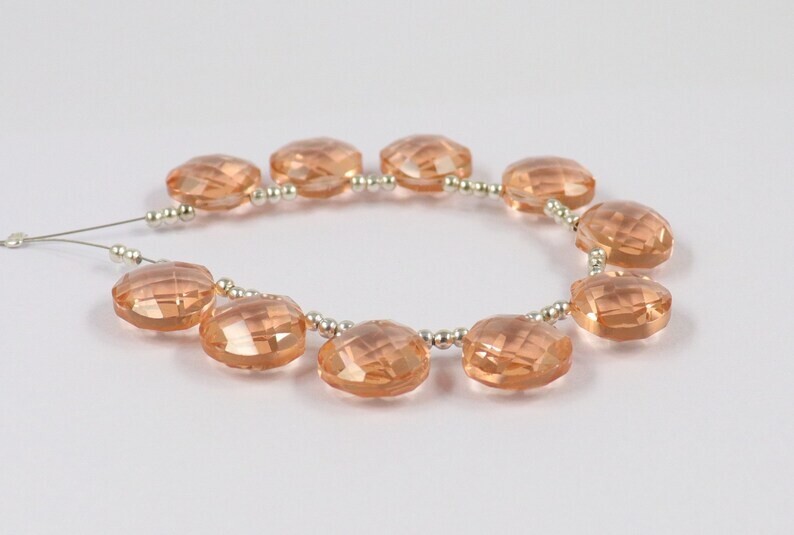 10 Pcs Hydro Moganite Peach Quartz Briolette Beads Heart Faceted Jewelry Making
