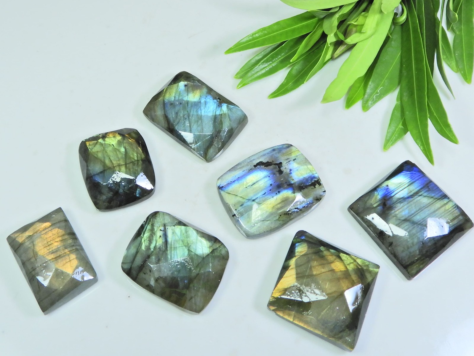 19X23-23X23MM Natural Checker Cut Labradorite Octagon Gemstone 7Pcs