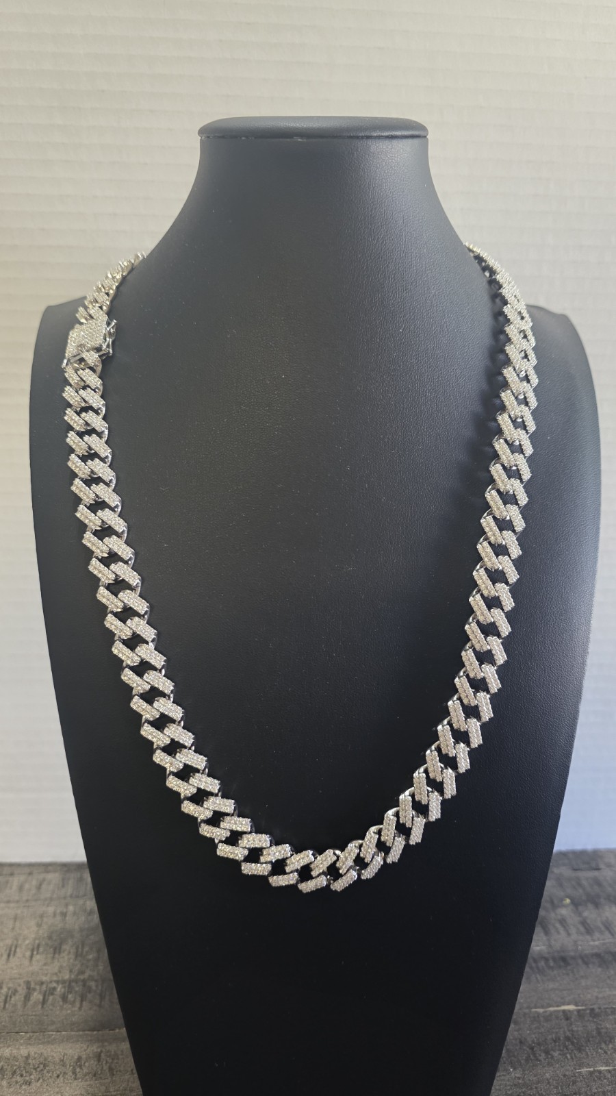 Iced Out Moissanite 14mm / 24″ Miami Cuban Monaco Chain 925 Silver Passes Tester