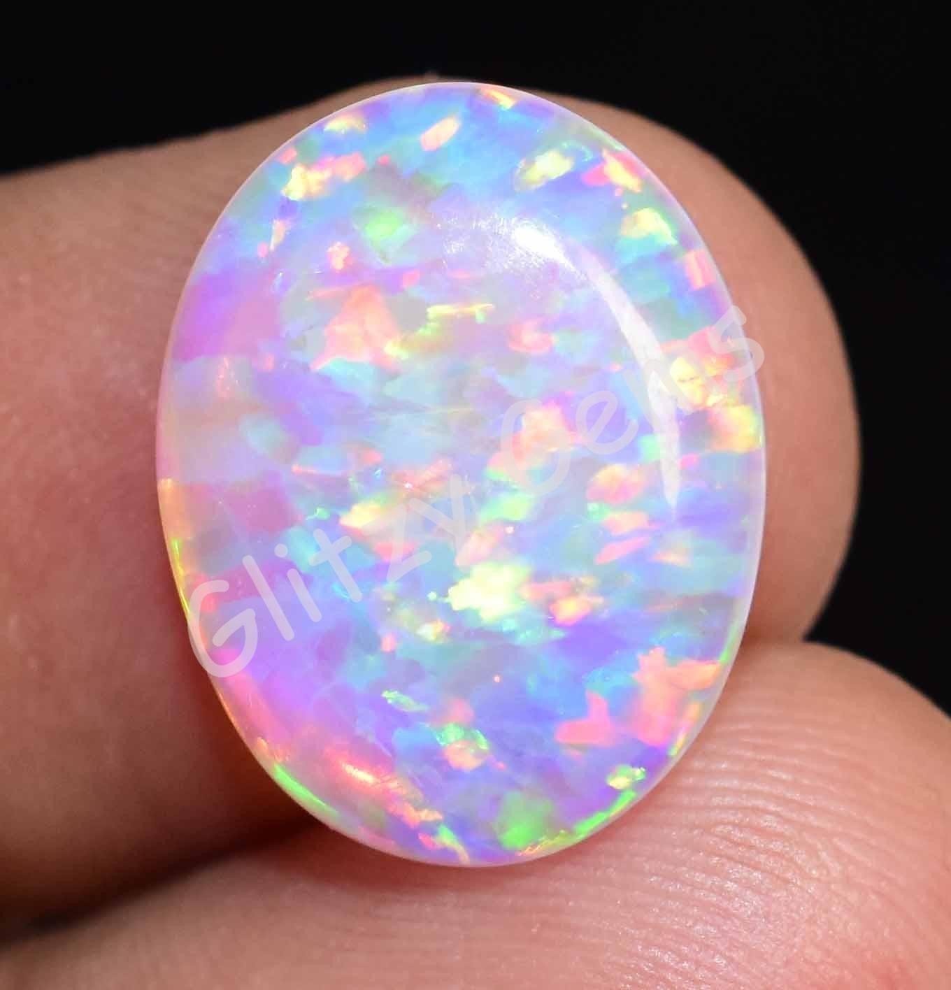 Natural Milky White Play Of Color Fire Opal 5.25 Ct Cabo Certified Gemstone