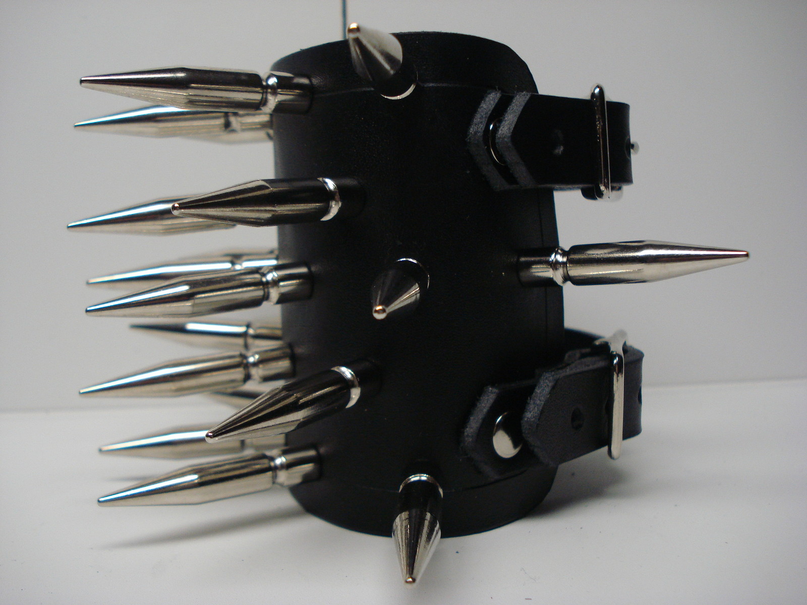 LEATHER SPIKED BRACELET. DEATH GRIND (MDLB0213)….. BURN VICTIM’S