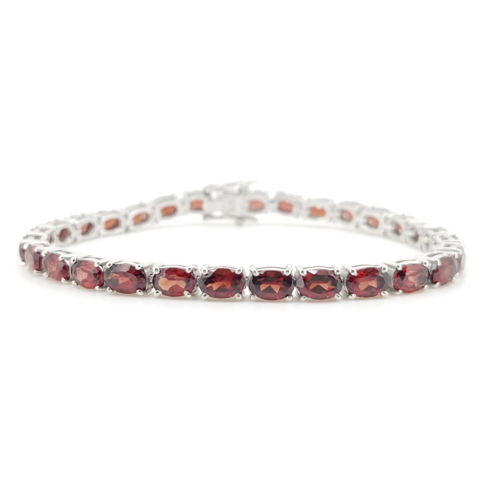 Red Garnet Tennis Bracelet Sterling Silver January Birthstone Gemstone Jewelry