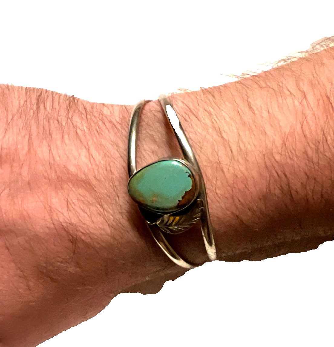 Real Turquoise, SW Alpaca Turquoise Cuff Adult- Medium Bracelet
