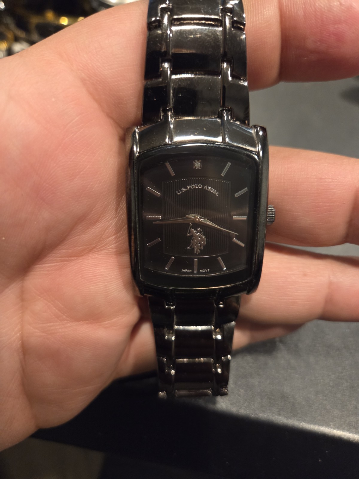 U.S. Polo Assn. Classic Men’s USC80198 Rectangular Black Dial Metal Watch C74
