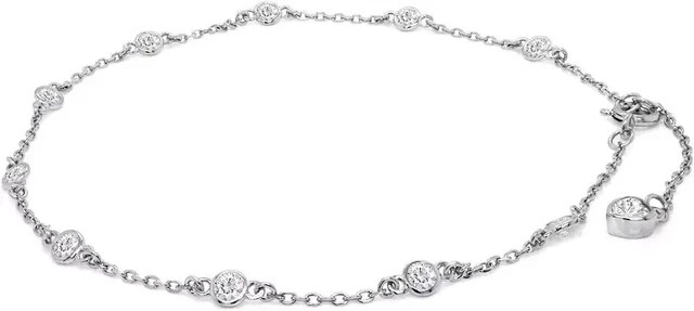 1.9Ct Round Cut Lab Created Diamond Women’s Chain Anklet 14K White Gold Plated