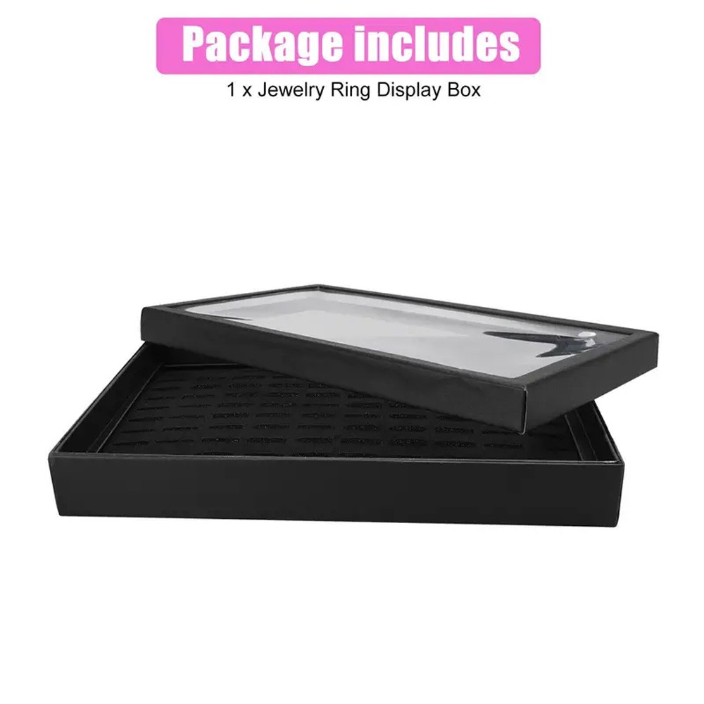 100 Slots Jewelry Ring Display Organizer Case Tray Holder Earrings Storage Box